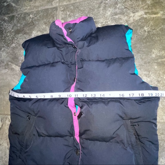 The North Face Down Puffer Vest Black Teal Purple Womens M - Picture 2 of 11